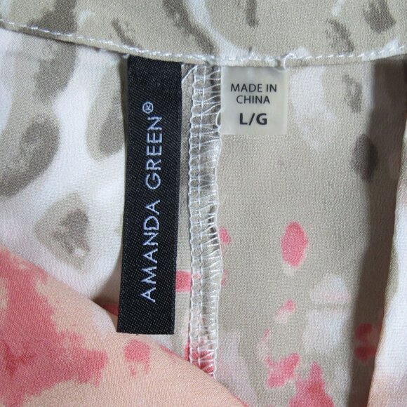 Amanda Green Coral and Taupe Aztec Animal Print Tunic Top - Picture 6 of 6